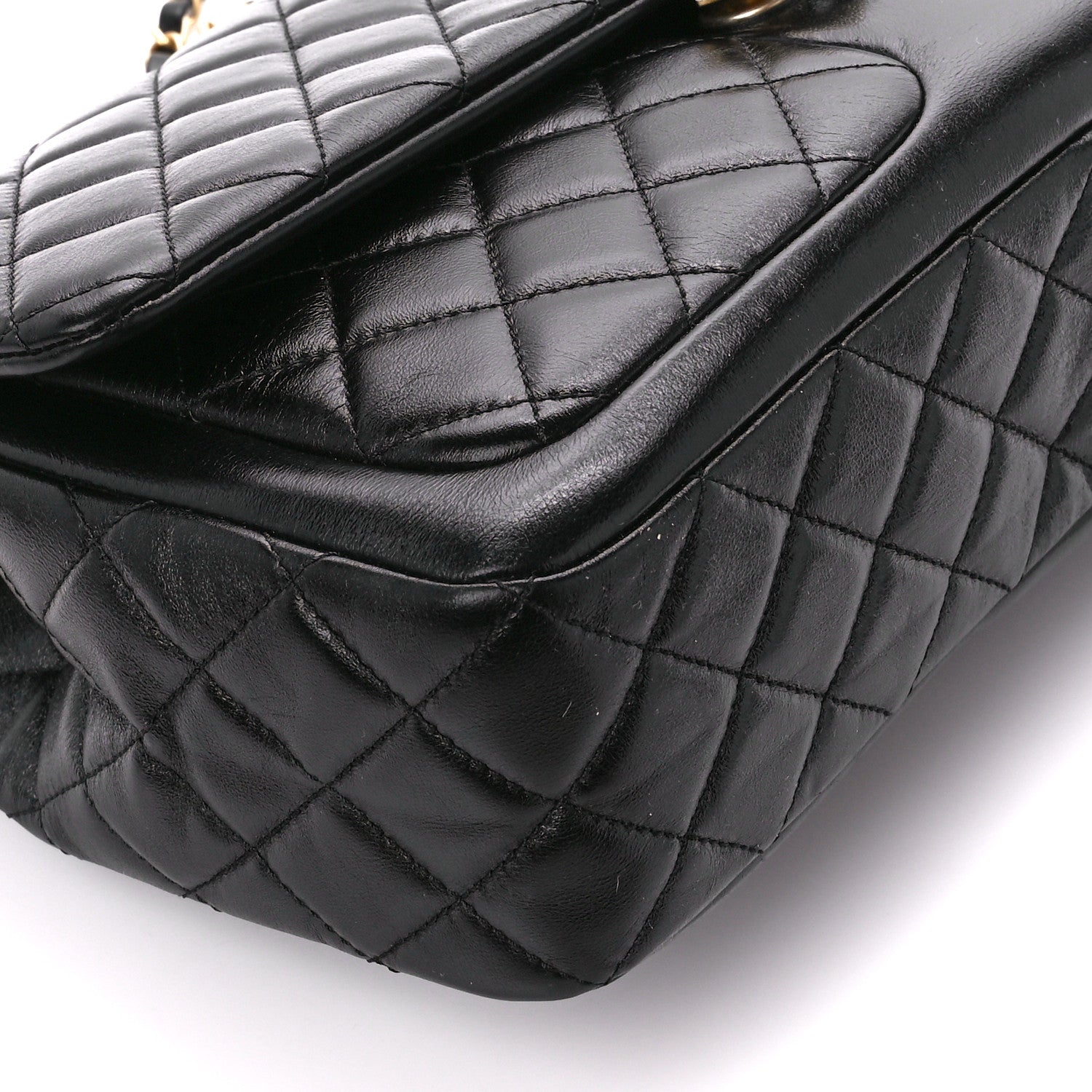 Chanel Shiny Lambskin Quilted Pocket Flap Black 9 of 10