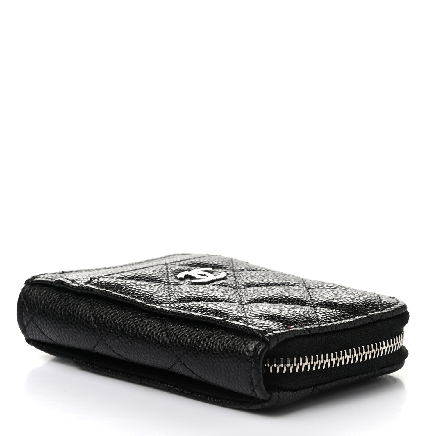 Chanel Caviar Quilted Zip Card Holder Black 4 of 8