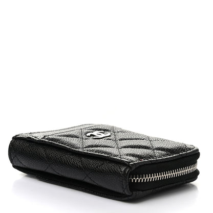 Chanel Caviar Quilted Zip Card Holder Black 4 of 8