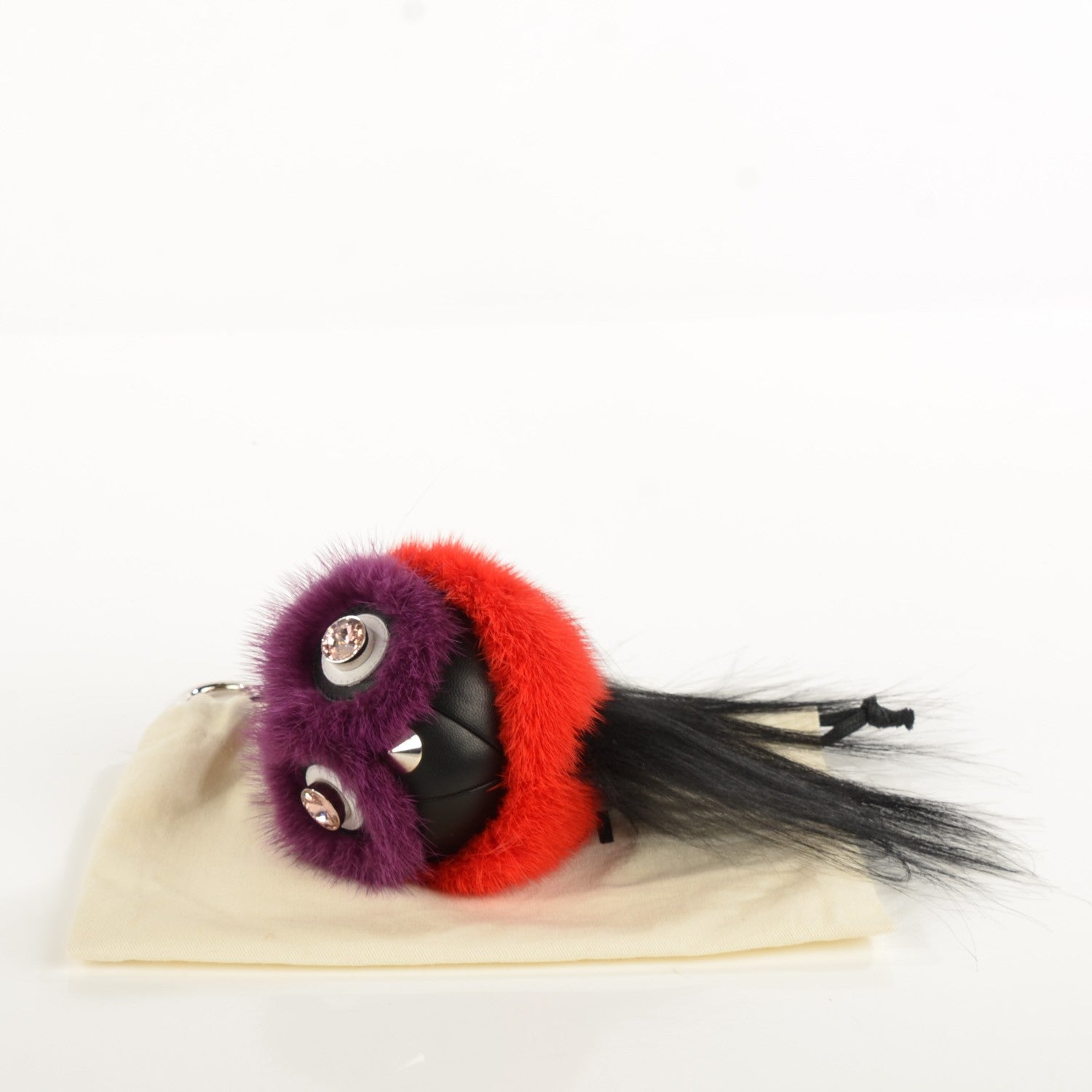 Fendi Mink Goat Fur QuTweet Funkyfur Bag Bug Charm Red 5 of 5