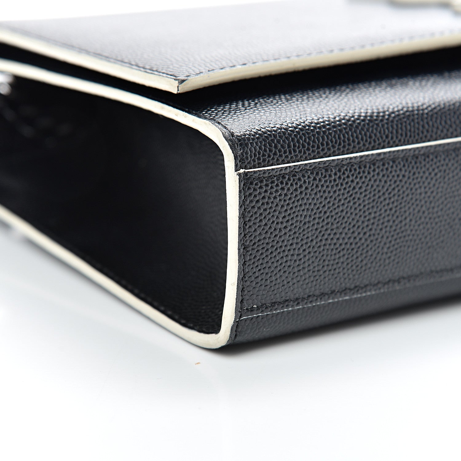 Saint Laurent Grain De Poudre Medium Classic Monogram Kate Satchel Black White 8 of 13