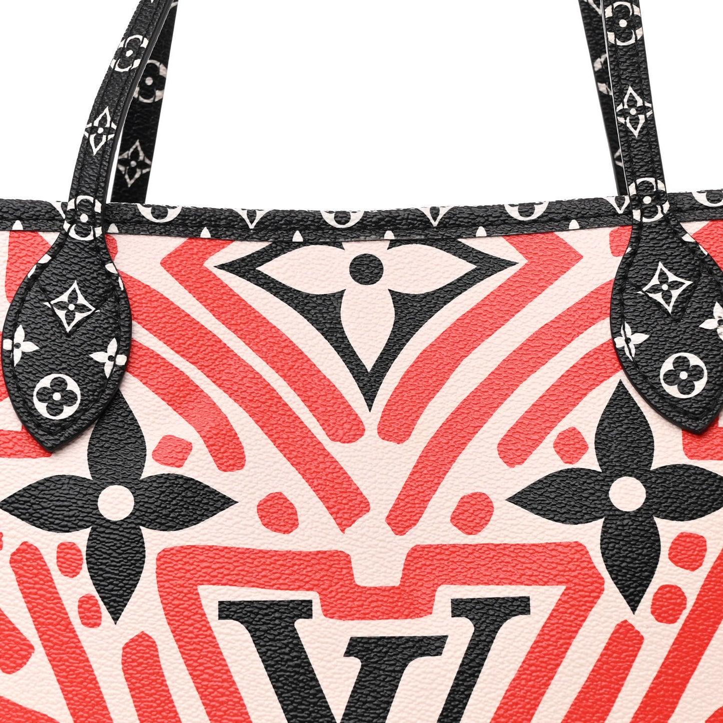 Monogram Giant Crafty Neverfull MM Creme Rouge Black