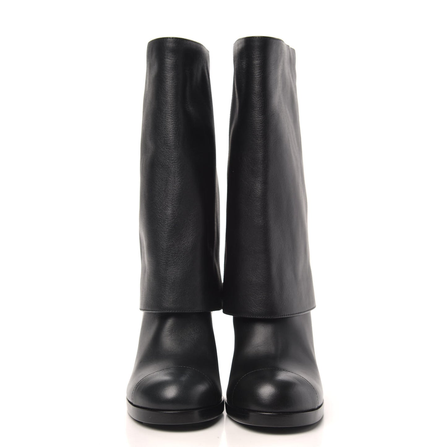 Calfskin Pearl CC Short Boots 35.5 Black