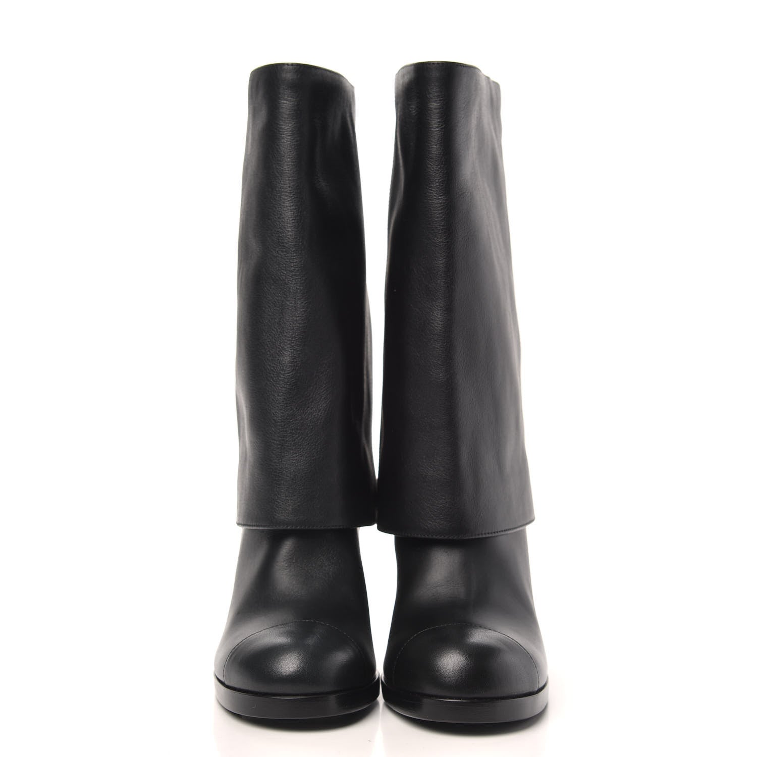 Chanel Calfskin Pearl CC Short Boots 35.5 Black 2 of 8
