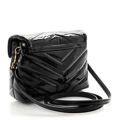 Saint Laurent Patent Y Quilted Monogram Toy Loulou Crossbody Bag Black 3 of 10