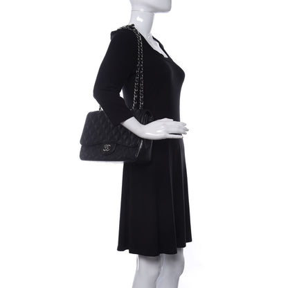 Chanel Caviar Quilted Jumbo Single Flap Black 2 of 14