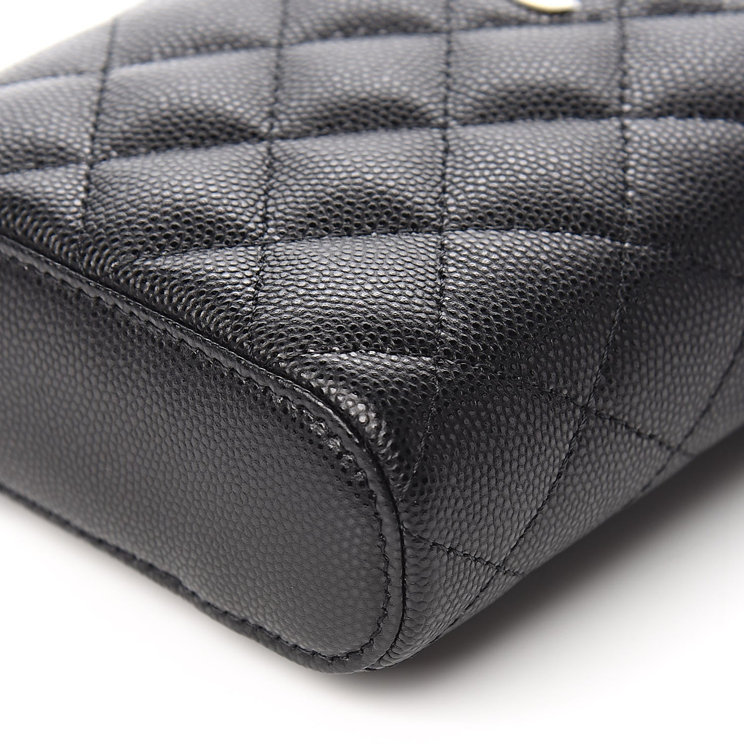 Chanel Caviar Quilted Small Vertical Coco Beauty Vanity Case With Chain Black 9 of 10