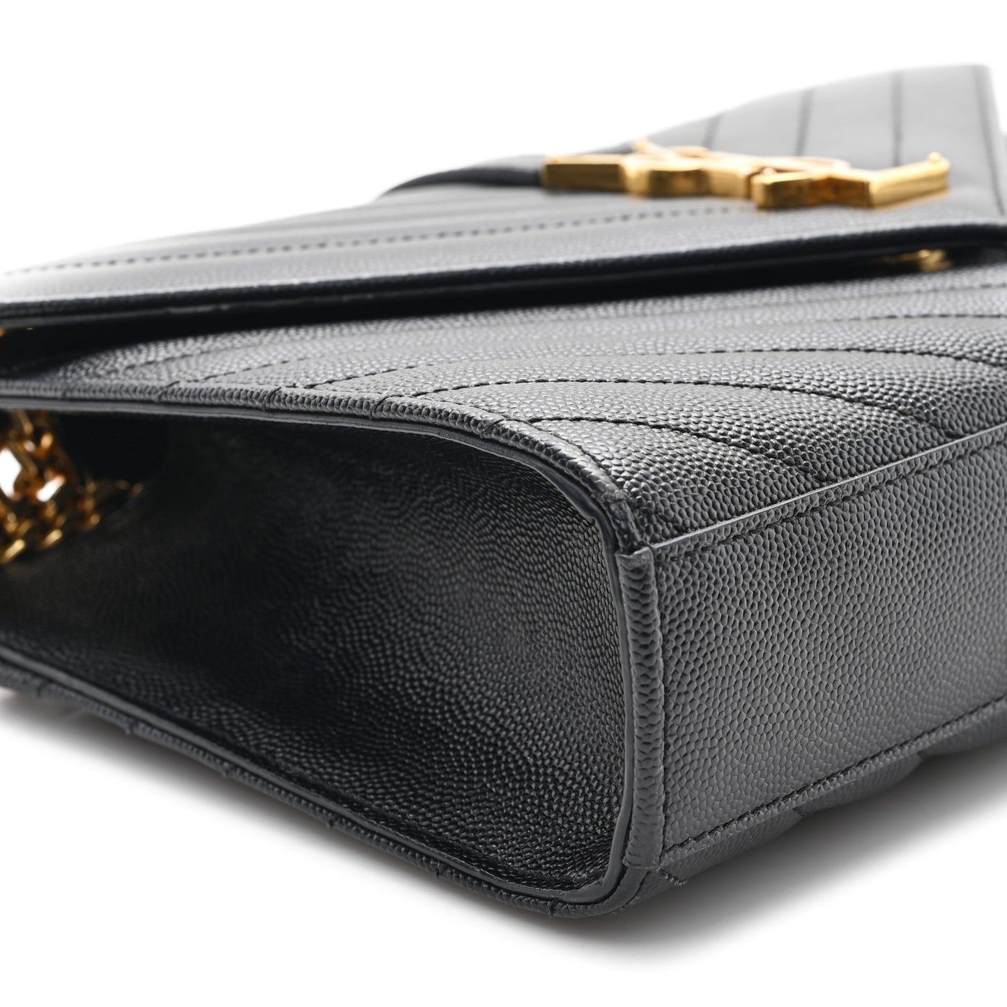 Grain De Poudre Matelasse Chevron Medium Monogram Satchel Black