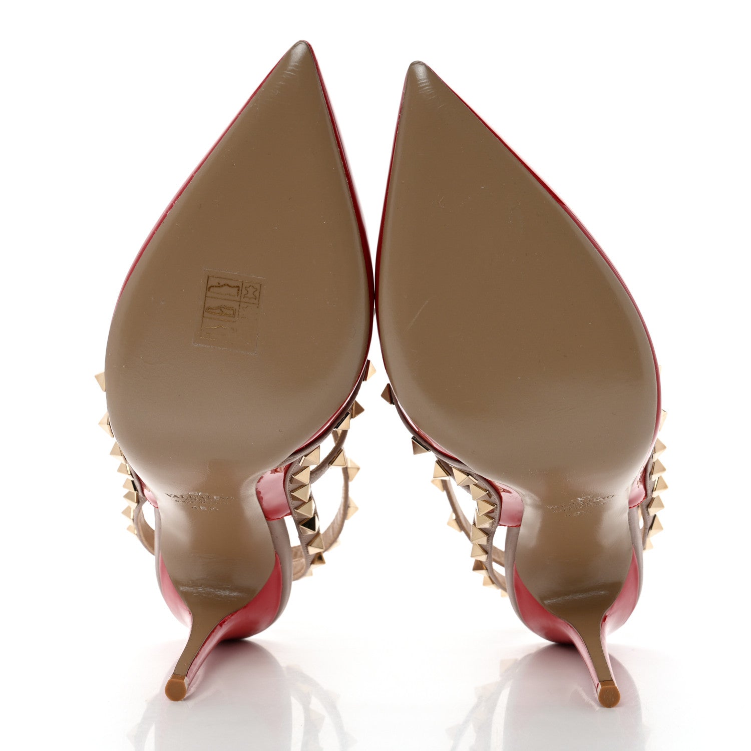 Valentino Garavani Patent Nappa Rockstud Ankle Strap 100mm Pumps 40.5 Rosso Valentino Poudre 5 of 9