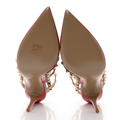 Valentino Garavani Patent Nappa Rockstud Ankle Strap 100mm Pumps 40.5 Rosso Valentino Poudre 5 of 9