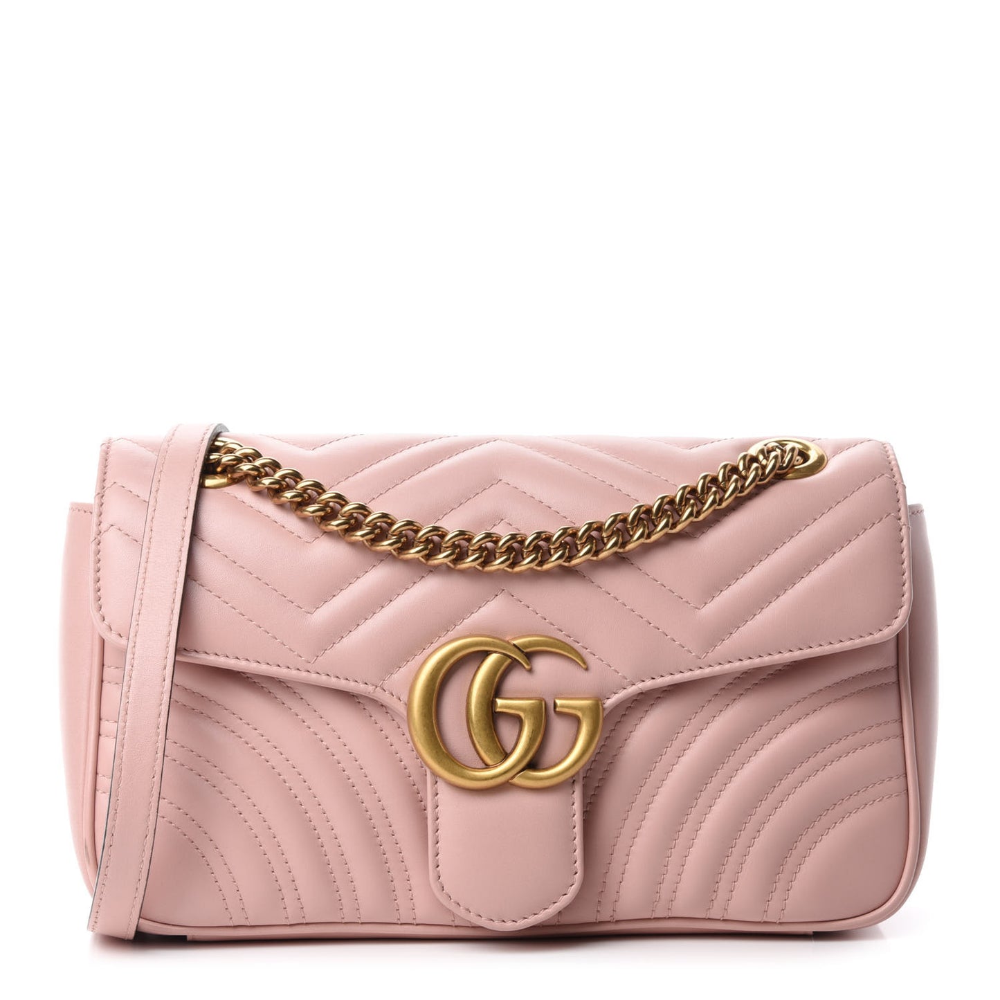 Calfskin Matelasse Small GG Marmont Shoulder Bag Perfect Pink