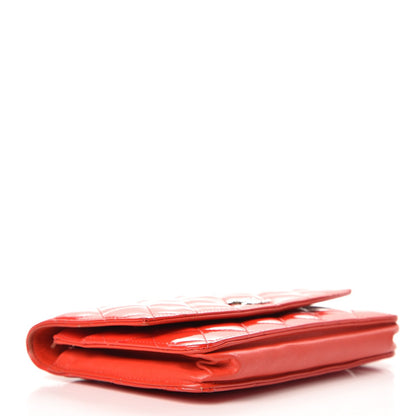 Chanel Patent Quilted Brilliant Wallet On Chain WOC Red 4 of 12