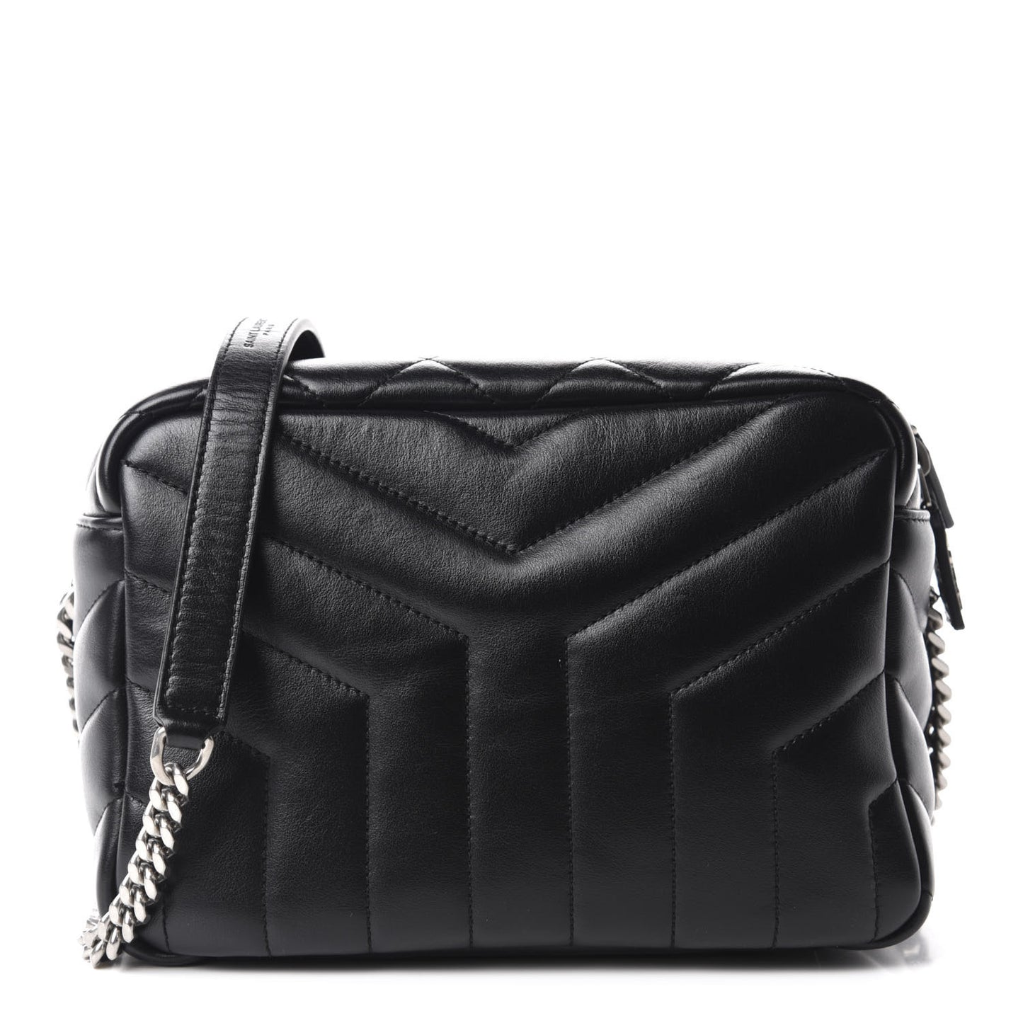 Calfskin Y Quilted Monogram Small Loulou Bowling Bag Black