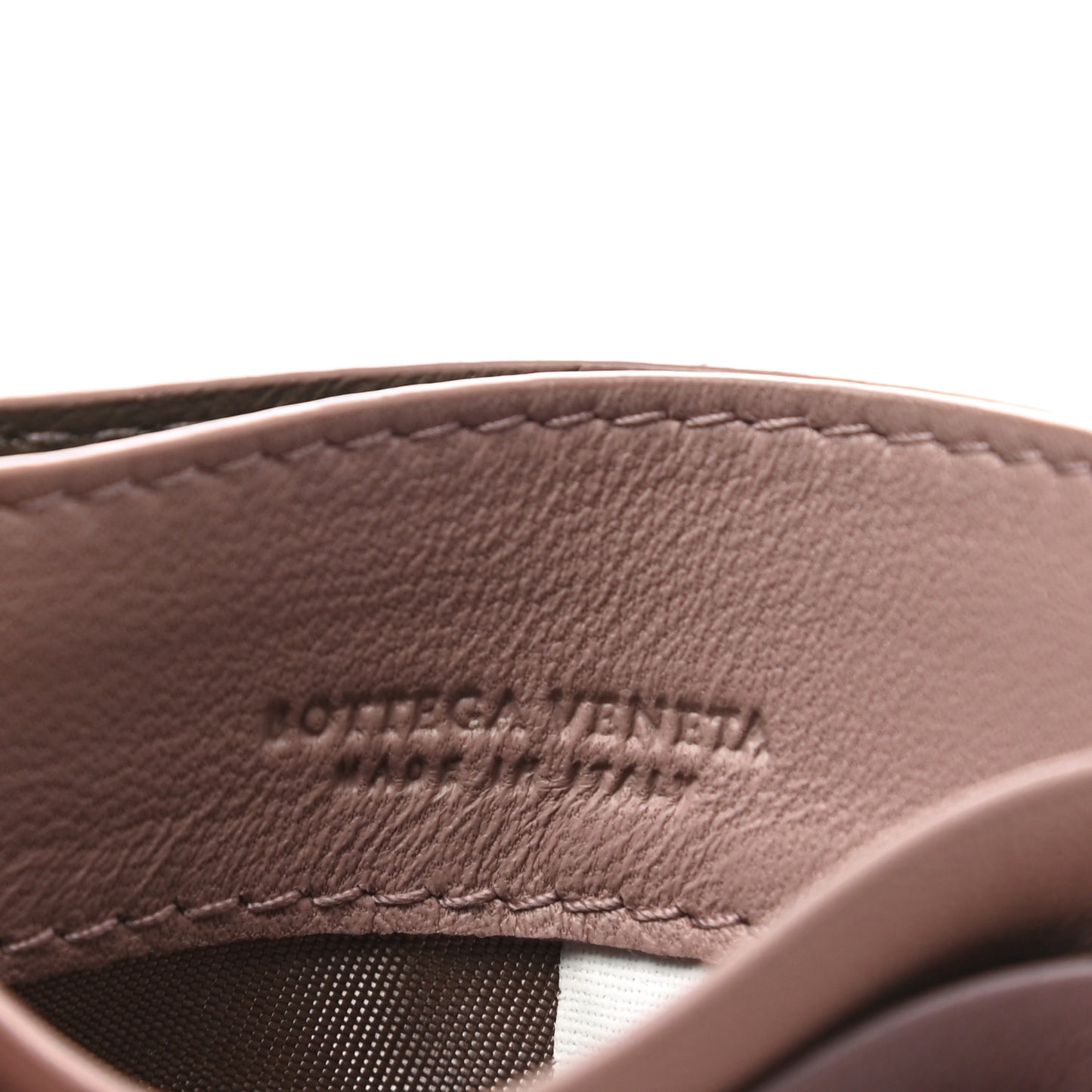 Nappa Intrecciato Card Holder Brown