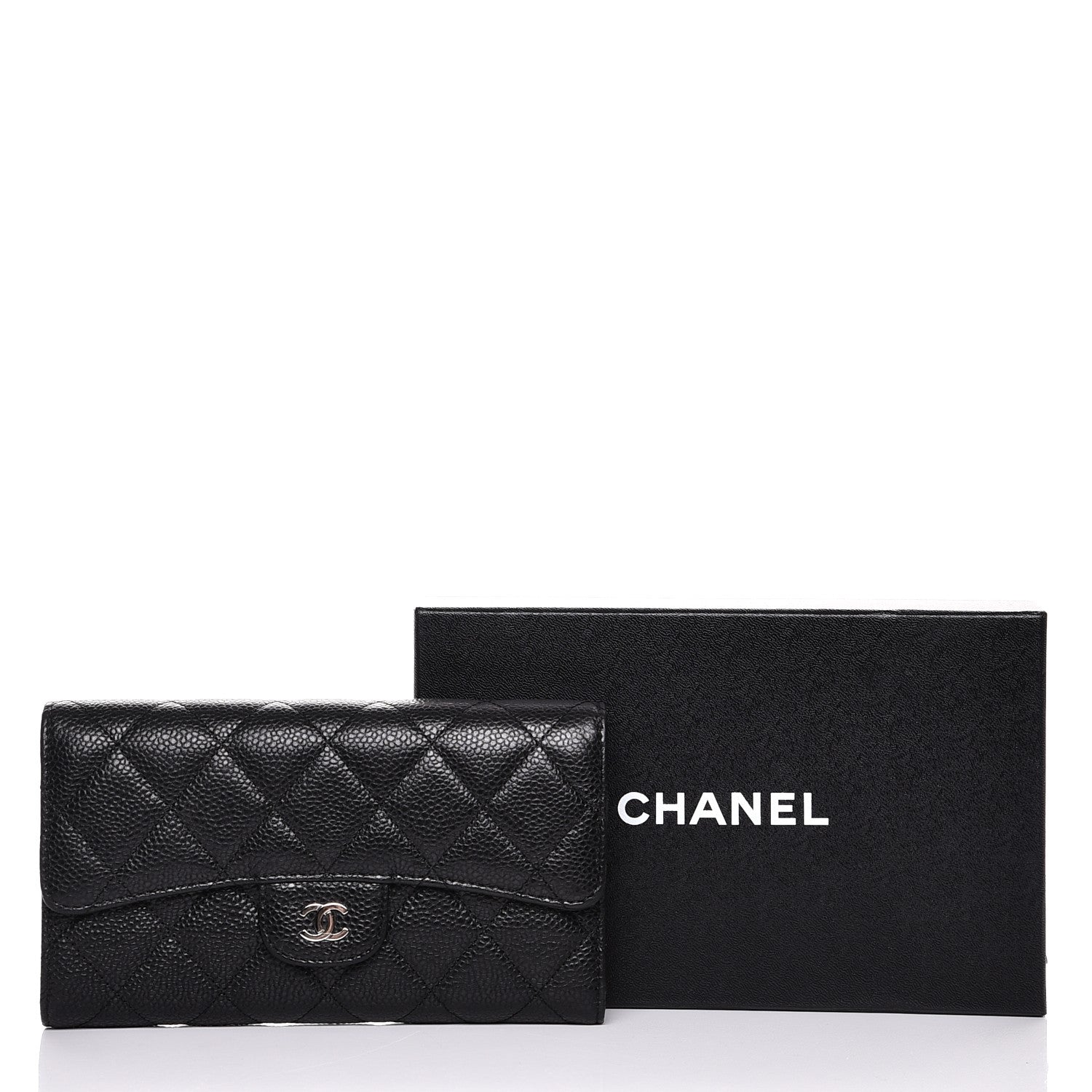 Chanel Caviar Quilted Large Flap Wallet Black 9 of 9