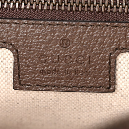 Gucci GG Supreme Monogram Textured Dollar Calfskin Web Ophidia Wristlet Shoulder Bag Beige Ebony New Acero 6 of 10