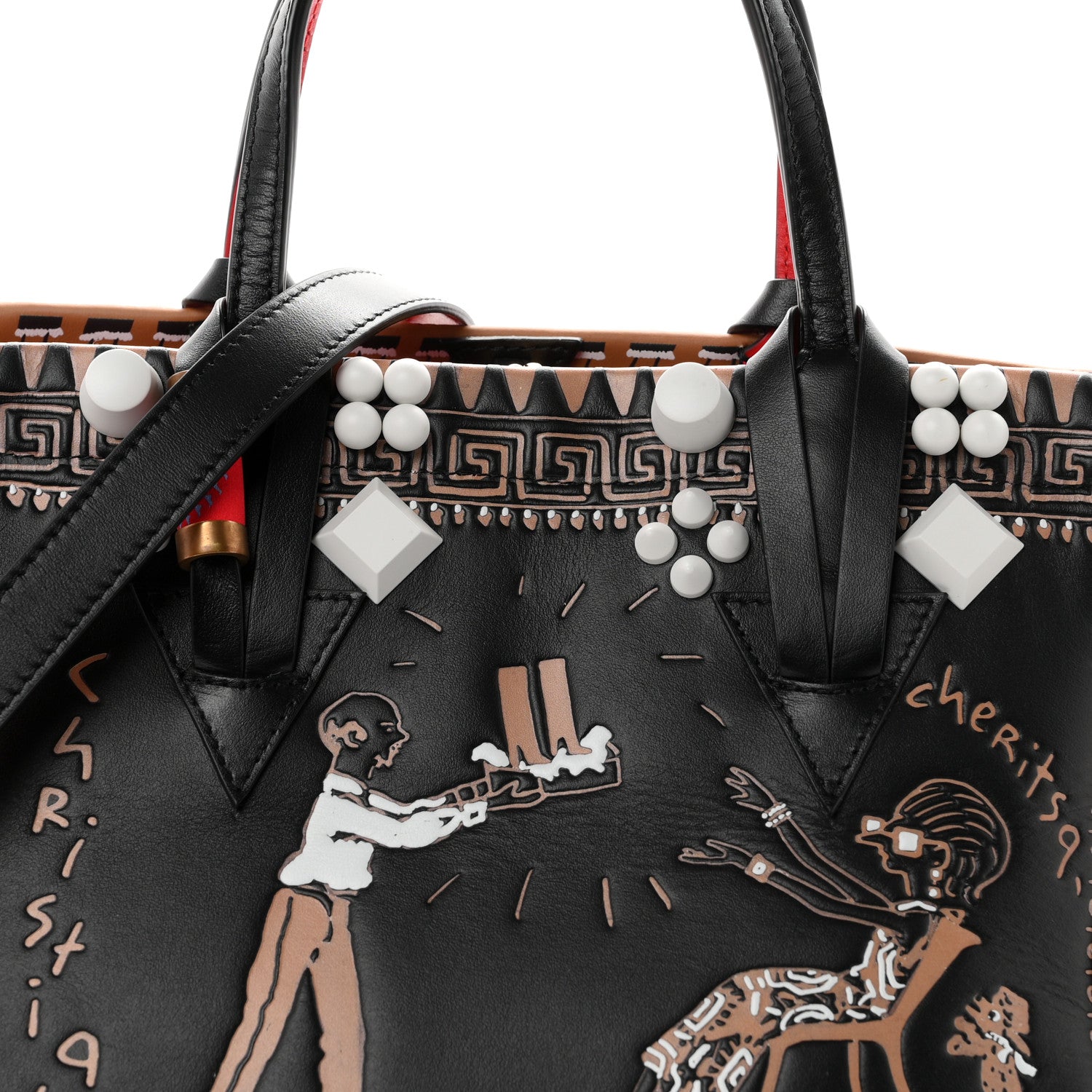 Christian Louboutin Calfskin Greekaba Tote Multicolor 7 of 9