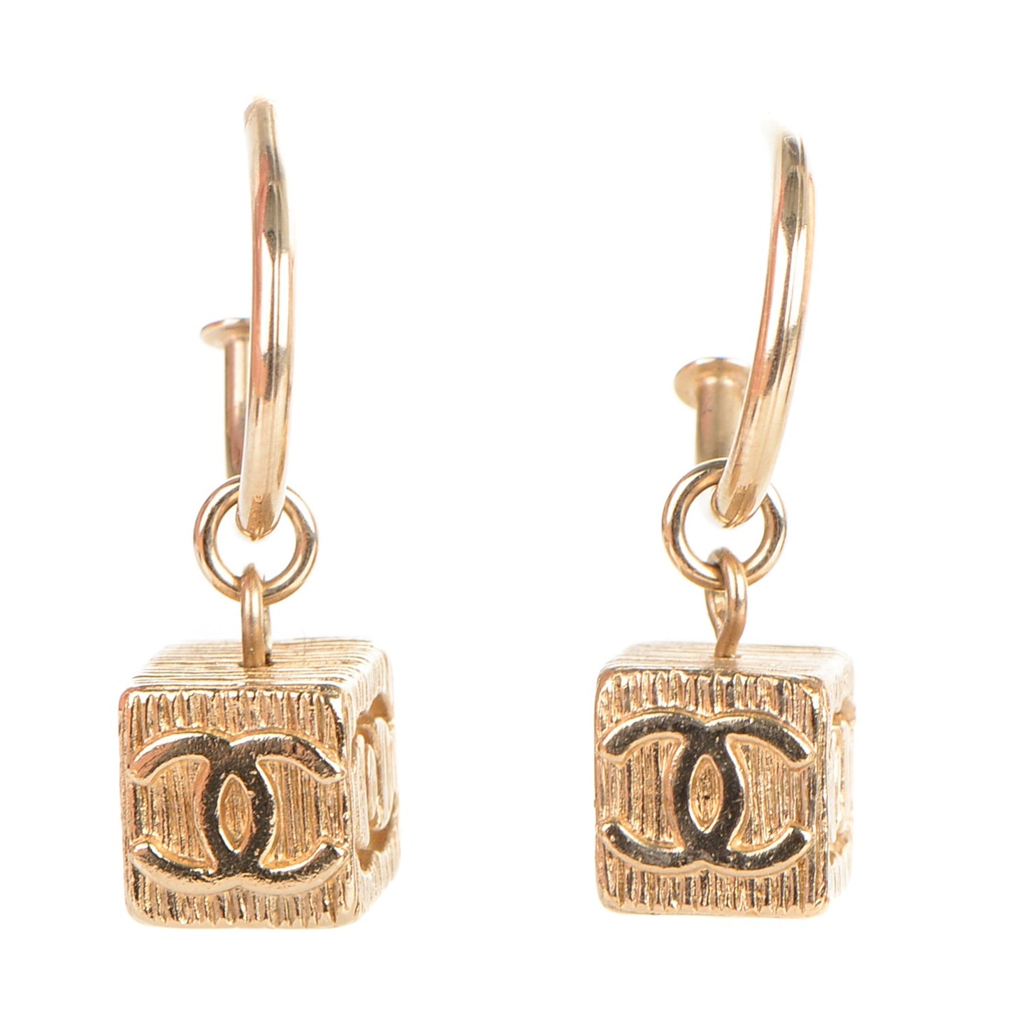 CC Cube Earrings Gold