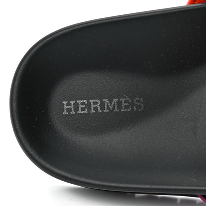Hermes Suede Goatskin Womens Chypre Sandals 38 Rose Chapas Orange Synthetique 7 of 8