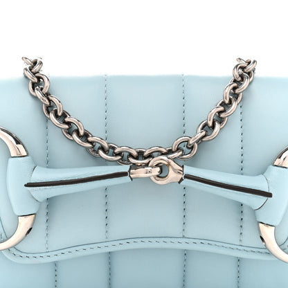 Gucci Nappa Vertical Matelasse Small Maxi Horsebit Chain Shoulder Bag Crystal Snow 8 of 12