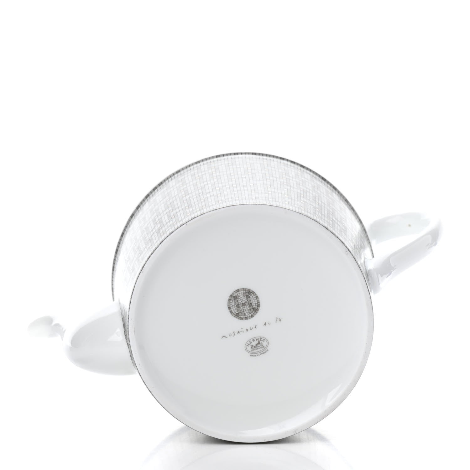 Hermes Porcelain 24 Mosaique Teapot Cup Set Platinum 4 of 11