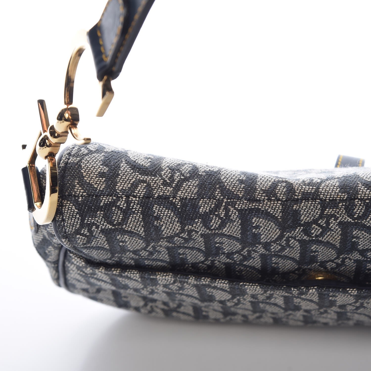 Christian Dior Monogram Double Saddle Bag Navy Blue 10 of 10