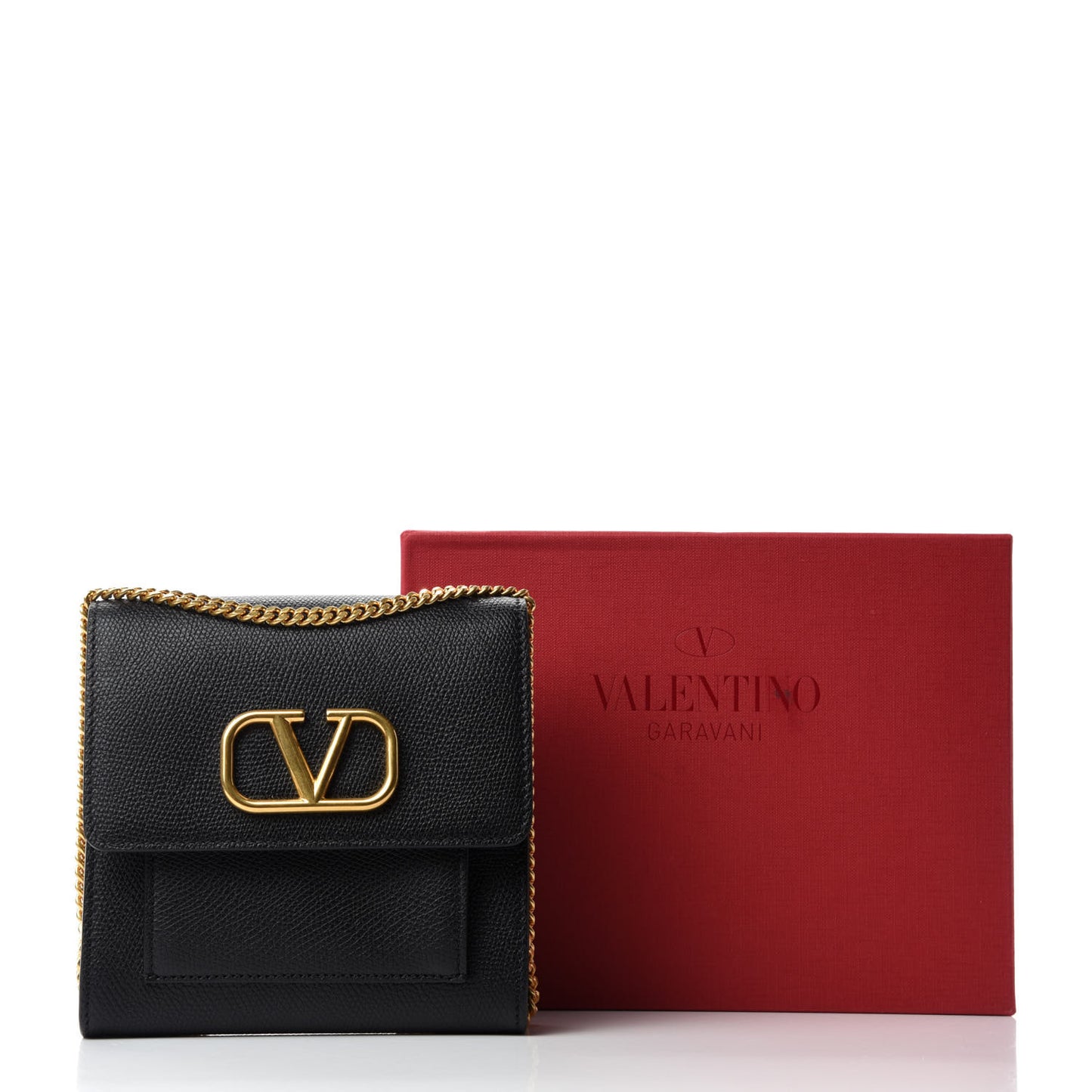 Calfskin VLogo Crossbody Bag Black