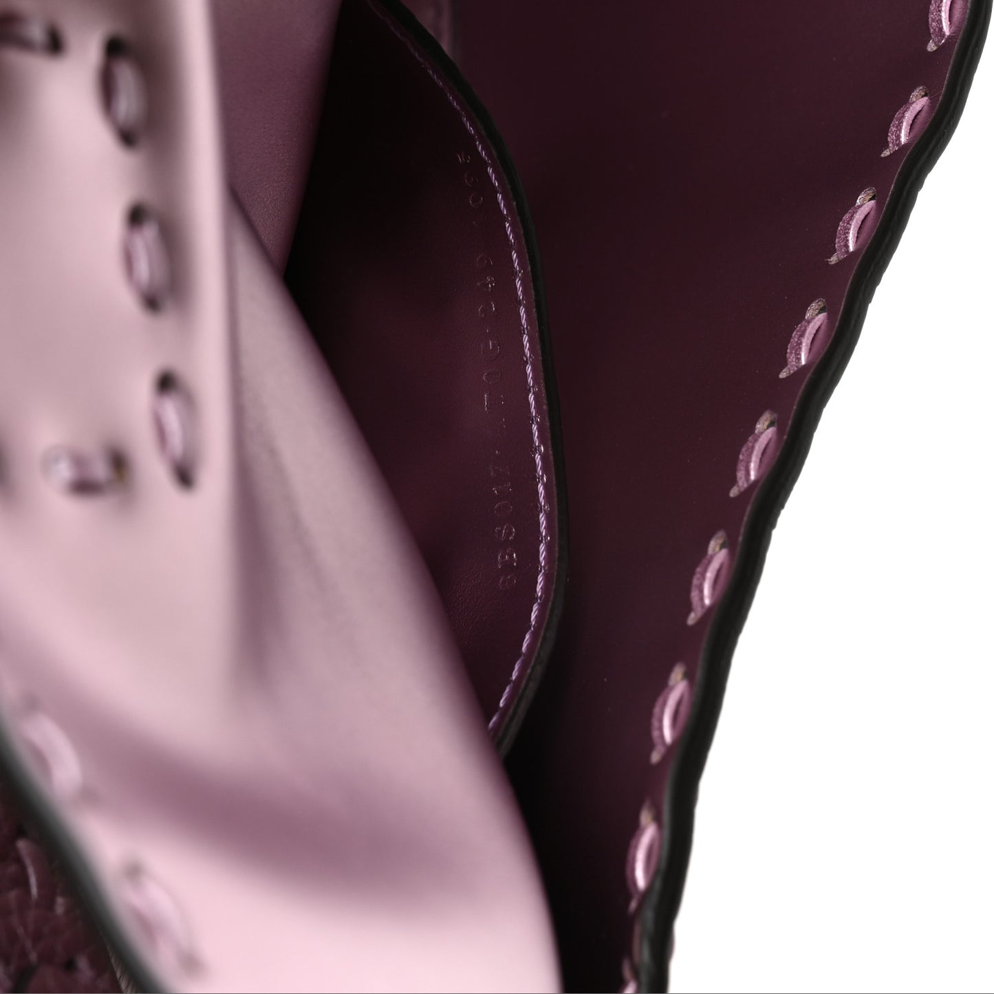 Metallic Cuoio Roma Sellerissima Nappa Sintetica Tape Stitch Mini Baguette Rosa Placca Argento