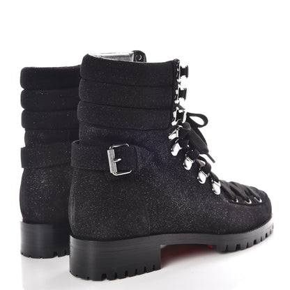 Christian Louboutin Crosta Star Who Runs Flat Boots 38 Black 4 of 7