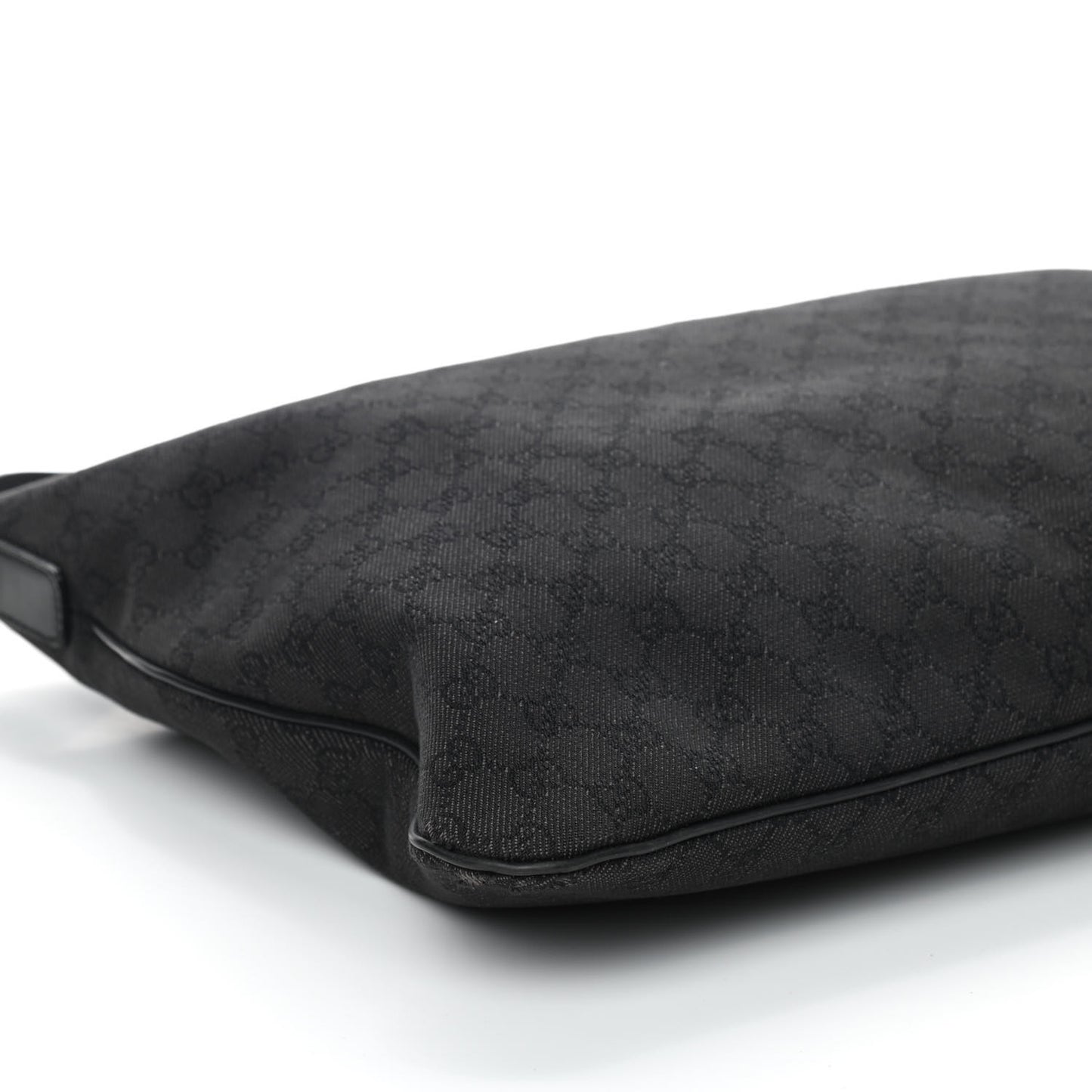 Denim Monogram Flat Messenger Bag Black