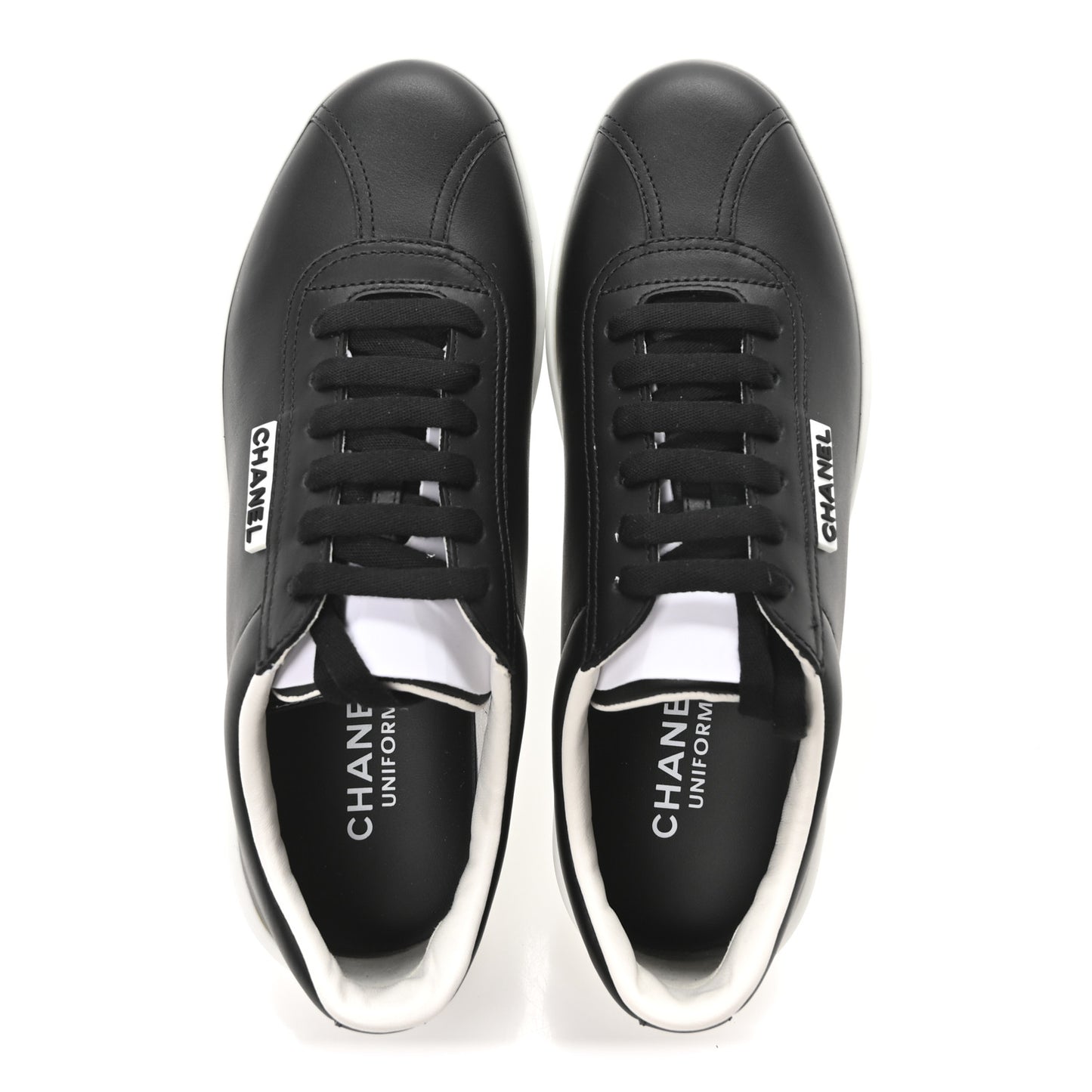 Calfskin CC Uniform Womens Sneakers 36.5 Black