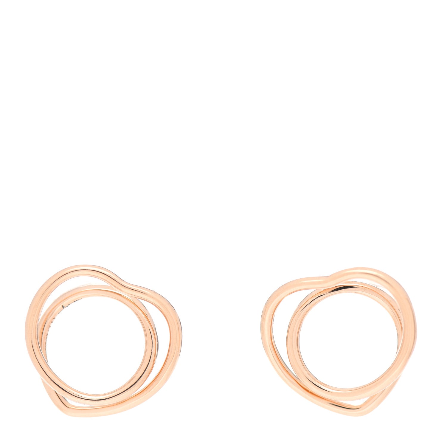 Hermes 18K Rose Gold TPM Vertige Coeur Earrings 1 of 6
