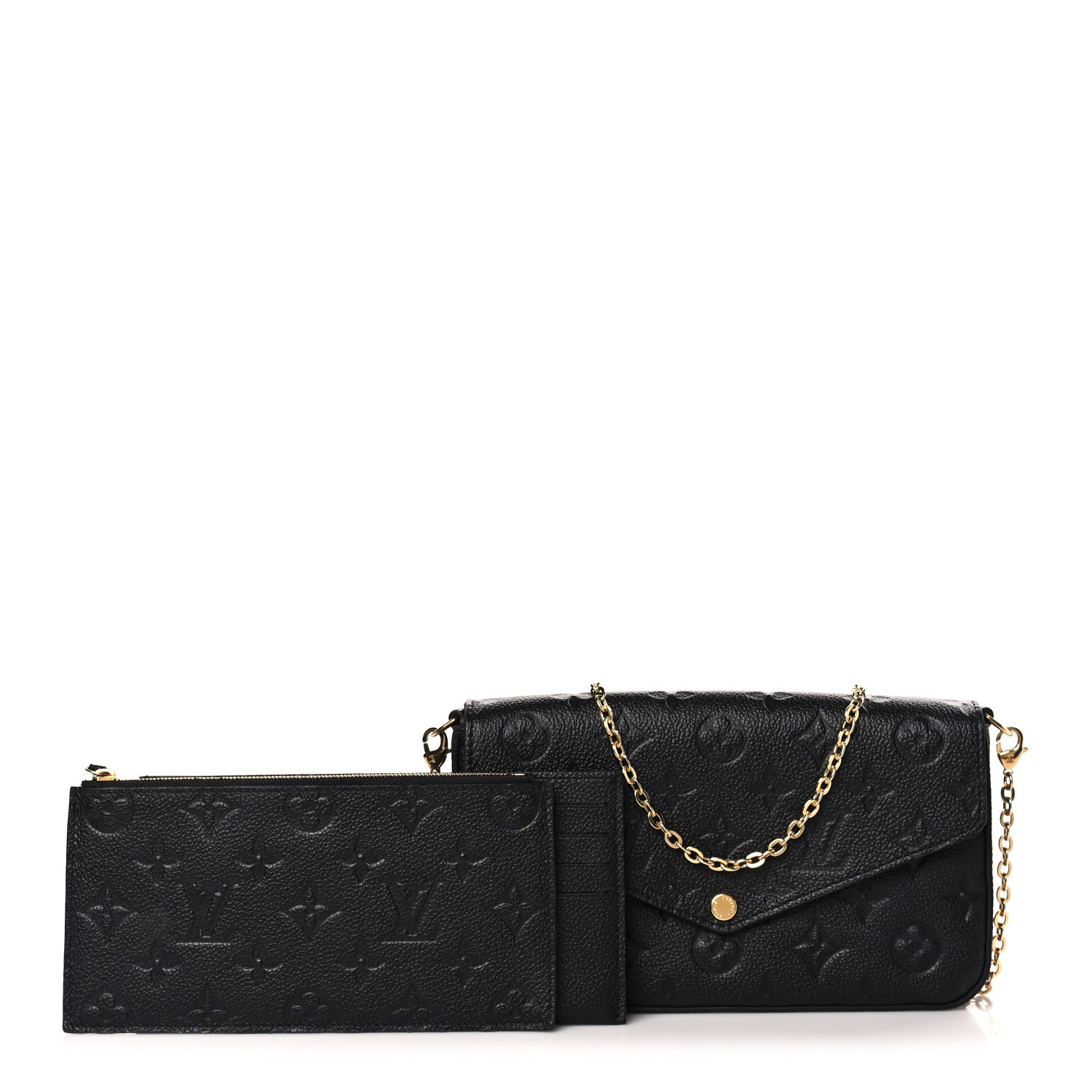 Louis Vuitton Empreinte Pochette Felicie Chain Wallet Black 1 of 10