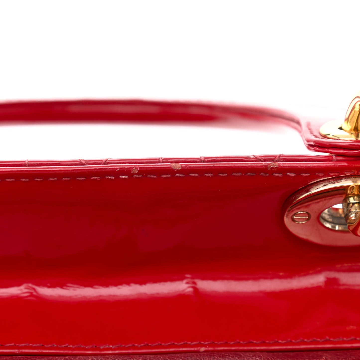 Patent Cannage Medium Lady Dior Red
