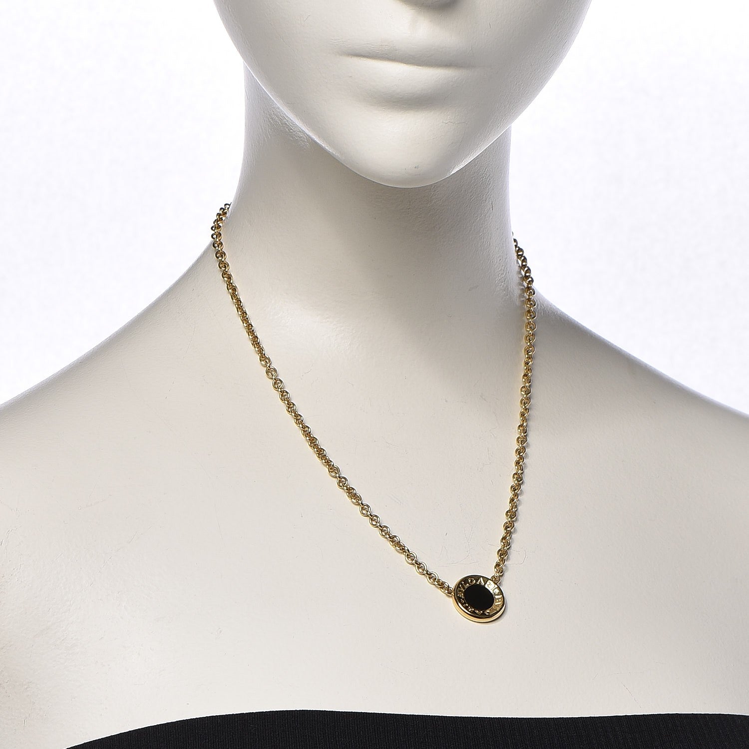 Bulgari 18K Yellow Gold Black Onyx BVLGARI BVLGARI Pendant Necklace 2 of 5