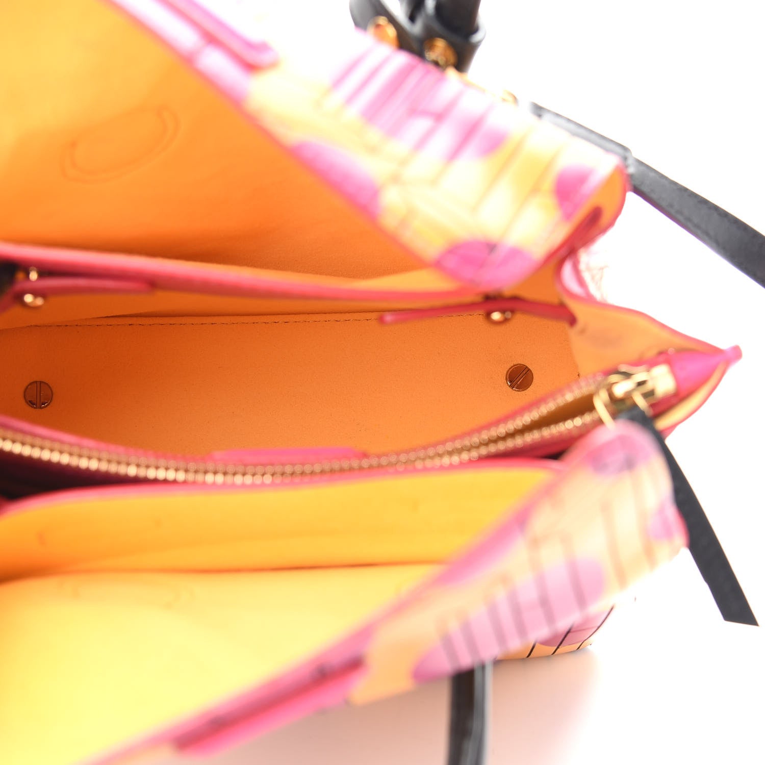 MCM Calfskin Cosmo Mini Milla Tote Yellow Pink 5 of 10