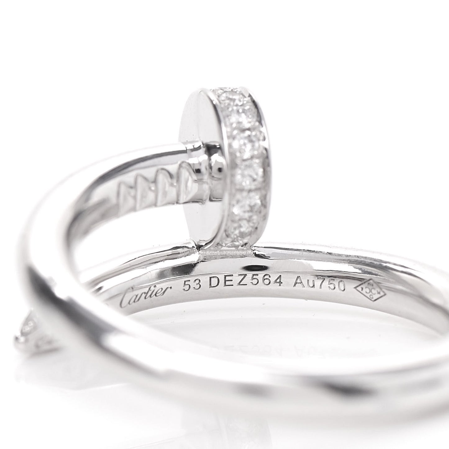 18K White Gold Diamond Juste Un Clou Ring 53 6.25