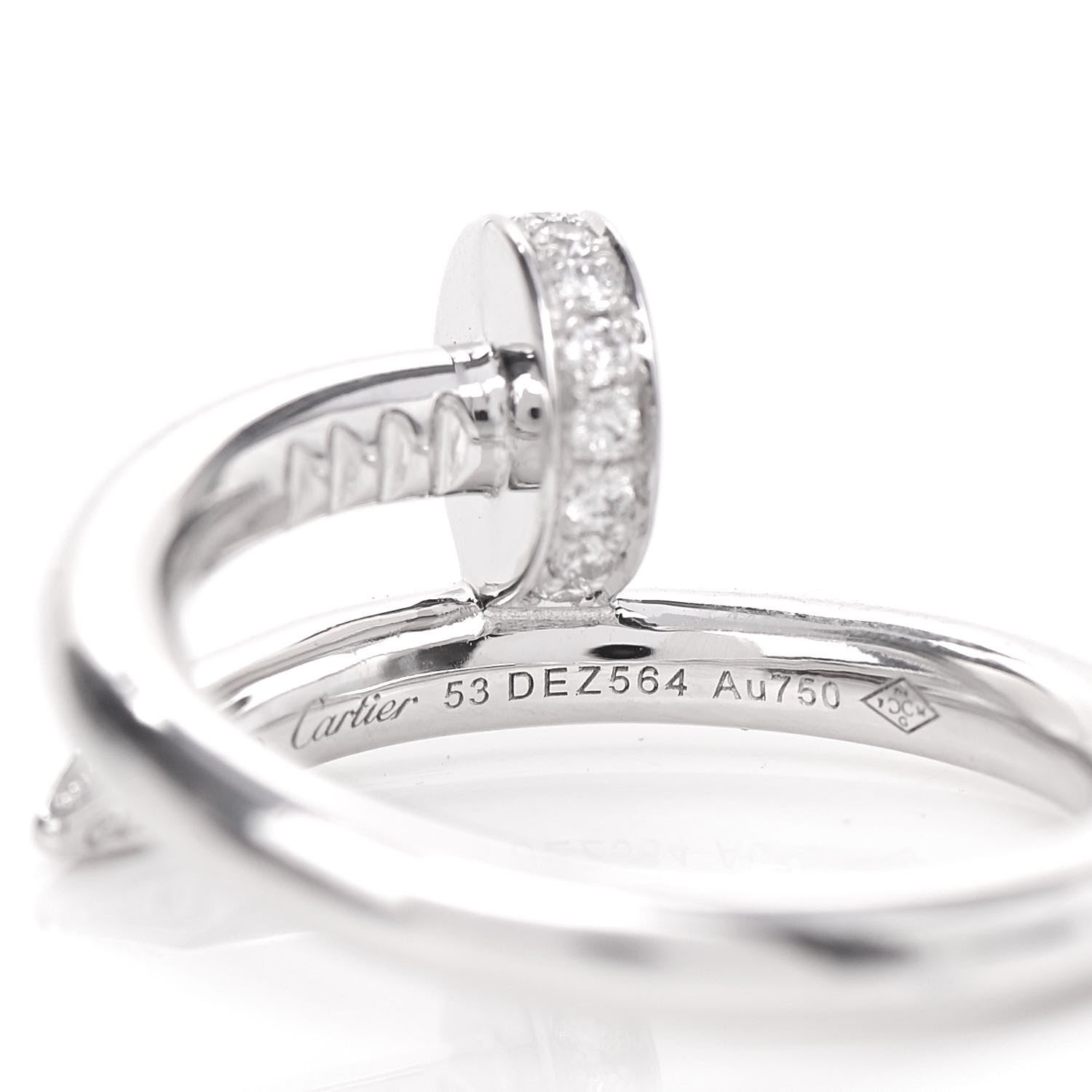 Cartier 18K White Gold Diamond Juste Un Clou Ring 53 6.25 4 of 5