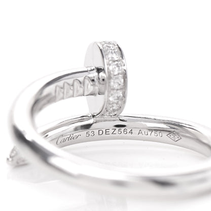 Cartier 18K White Gold Diamond Juste Un Clou Ring 53 6.25 4 of 5