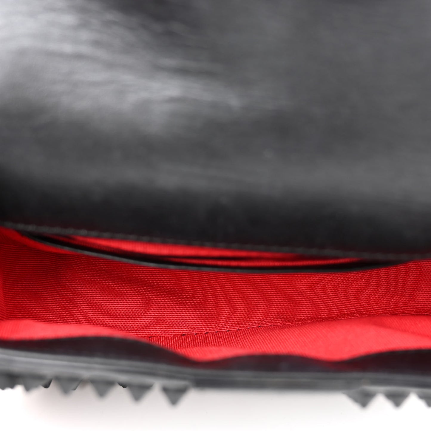 Calfskin Spikes Sweety Charity Crossbody Bag Black