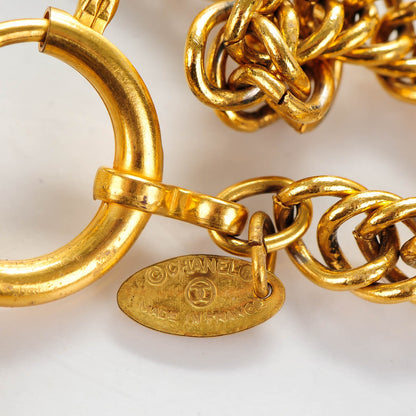 Chanel CC Quilted Loupe Chain Necklace Gold 6 of 6