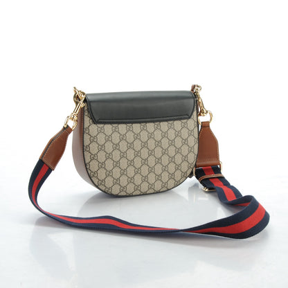 Gucci GG Supreme Monogram Web Medium Padlock Messenger Shoulder Bag Black 3 of 7