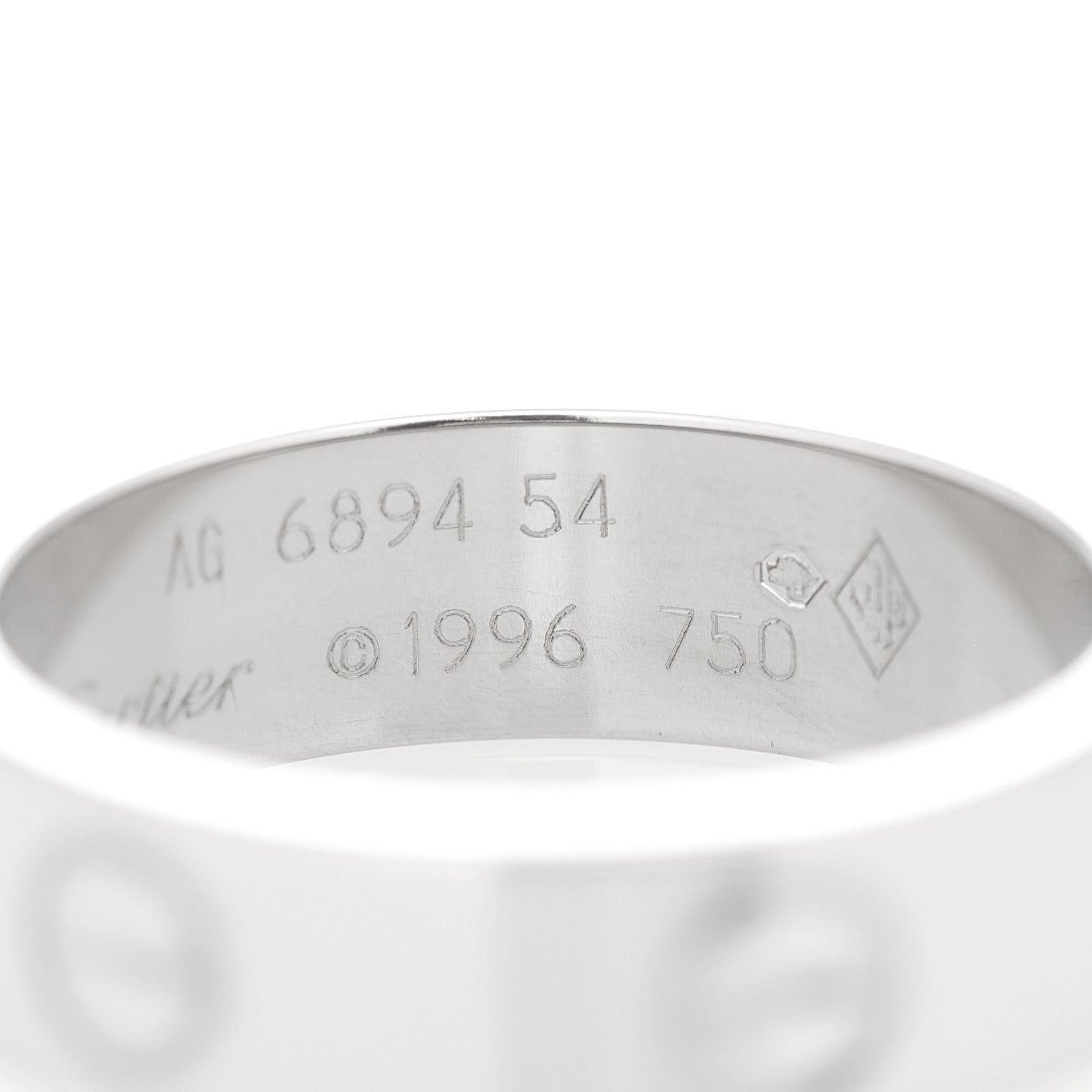 Cartier 18K White Gold 5.5mm LOVE Ring 54 6.75 5 of 5