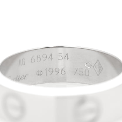 Cartier 18K White Gold 5.5mm LOVE Ring 54 6.75 5 of 5