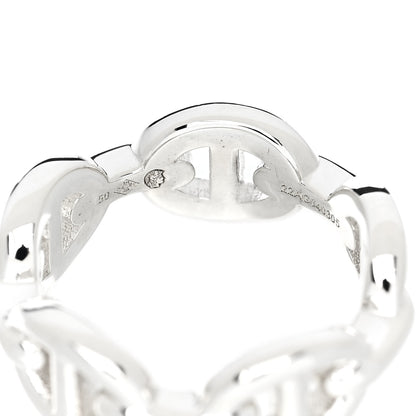 Hermes Sterling Silver PM Chaine d'Ancre Enchainee Band Ring 50 5.25 5 of 6