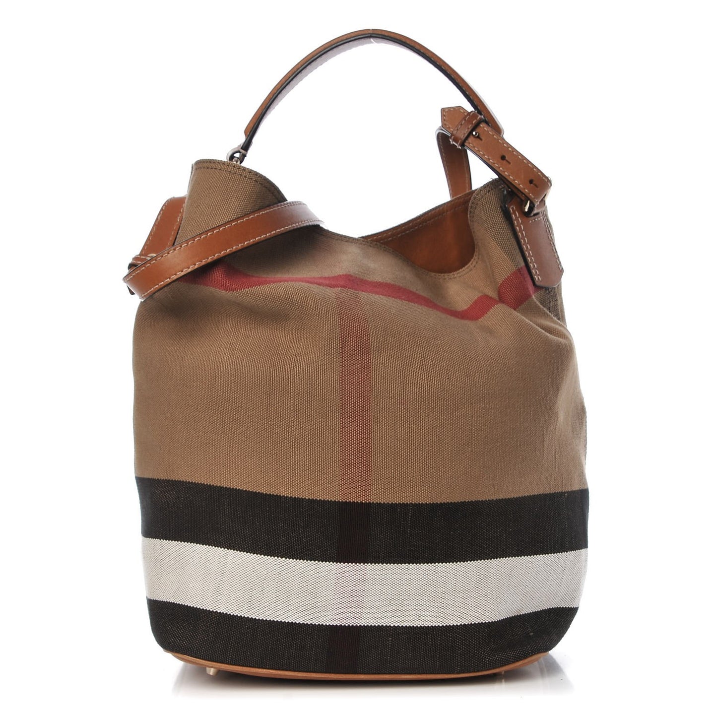 Canvas Mega Check Medium Ashby Hobo Saddle Brown