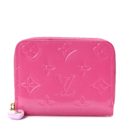 Louis Vuitton Vernis Enamel Heart Zippy Coin Purse Neon Pink 1 of 9