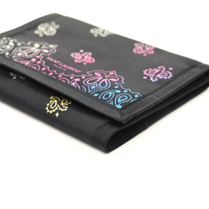 Saint Laurent Nylon Bandana Print Tiny Buffalo Wallet Black 8 of 8