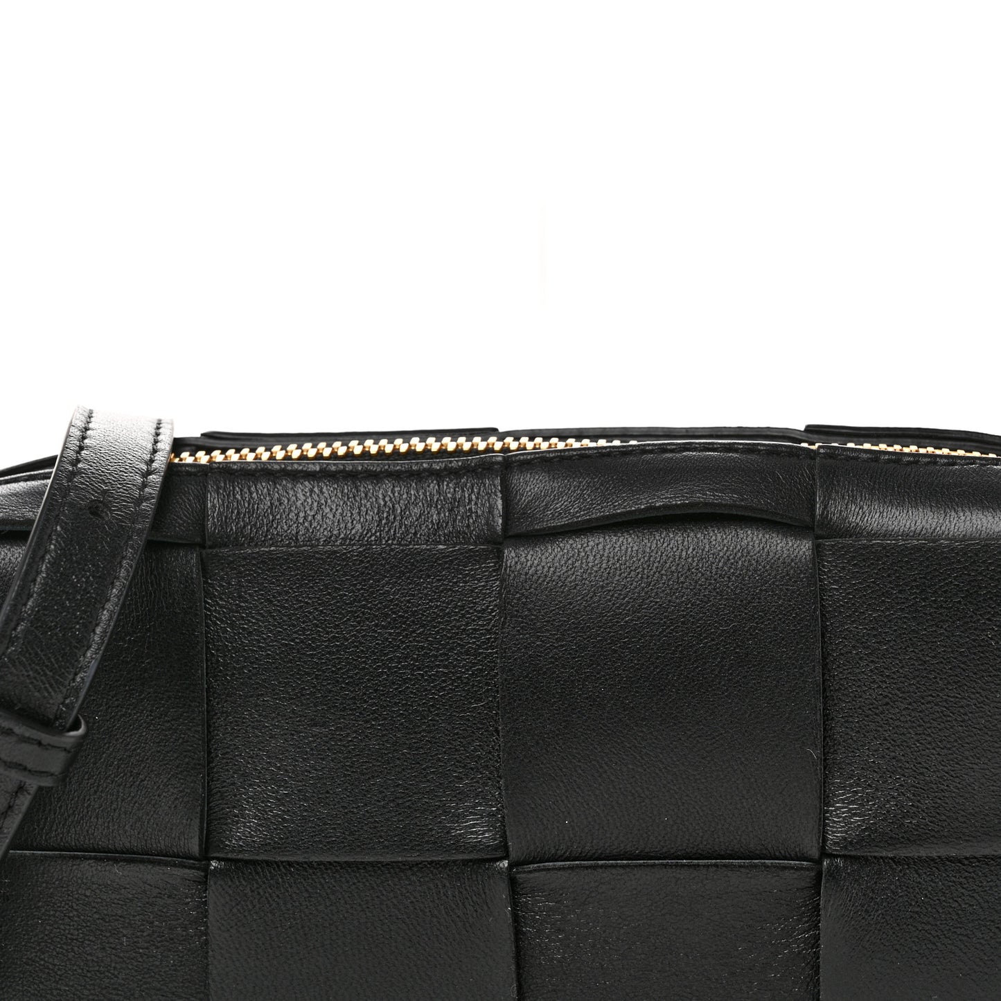 Lambskin Maxi Intreccio Cassette Phone Pouch Crossbody Bag Black