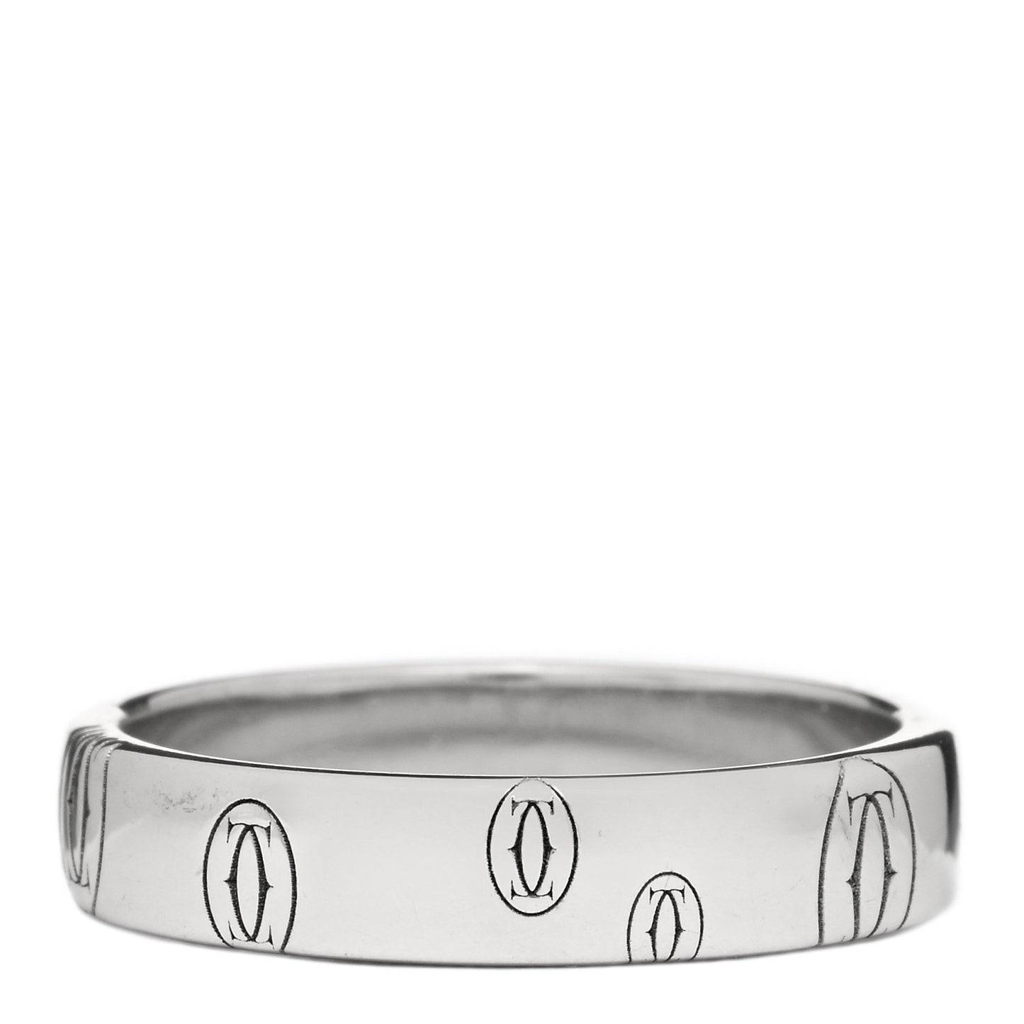 18K White Gold 4mm Happy Birthday Band Ring 51 5.75